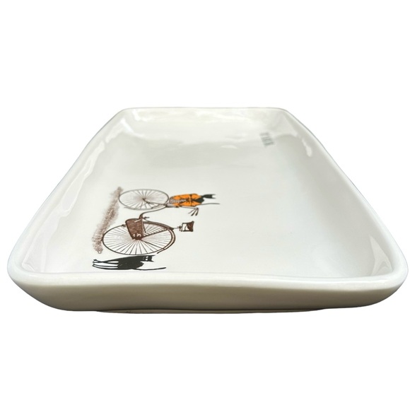 Rae Dunn THE BLACK CAT Halloween Platter Tray Cats On Bicycle NWT 2017 OG - Picture 9 of 17